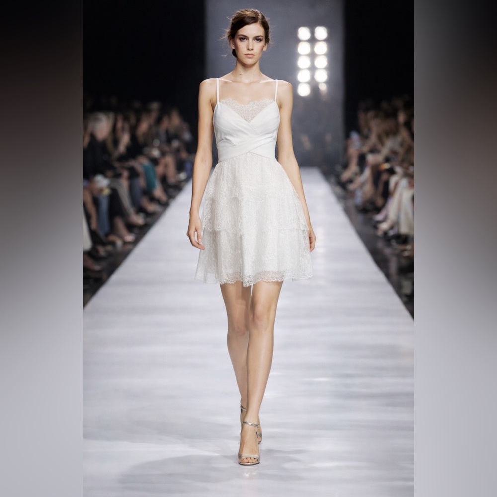 NWT BCBGMaxAzria “Josanna” White Lace Mini Dress 🤍